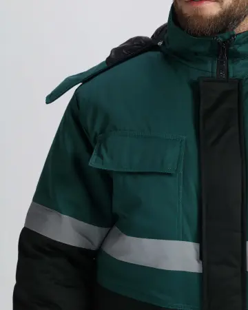 Костюм НОРДХАРД-2 СОП У. зимний с ПК (черный/т.зеленый)