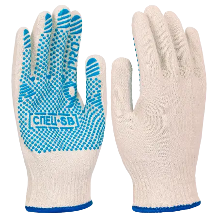 Перчатки СПЕЦ-SB® PRO трикотажные с ПВХ (белый)