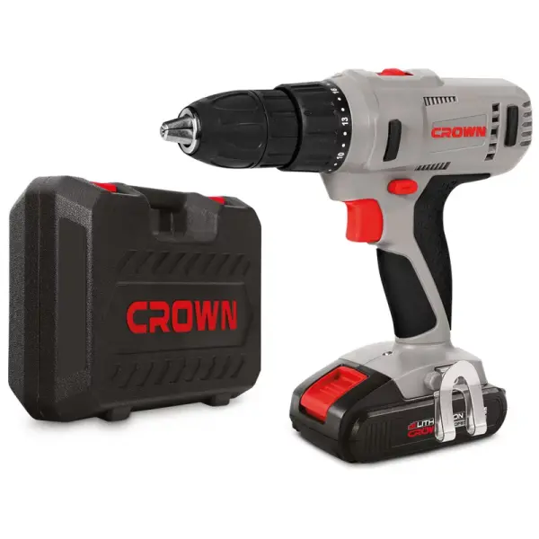 Аккумуляторный шуруповерт CROWN CT21056L-1.5 BMC 18В Li-ion 2х1,5Ач 350/1350об/мин Аккумуляторный шуруповерт CROWN CT21056L-1.5 BMC 18В Li-ion 2х1,5Ач 350/1350об/мин