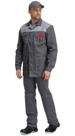 Куртка RONTA KR3090 (т.серый/св.серый/красный)