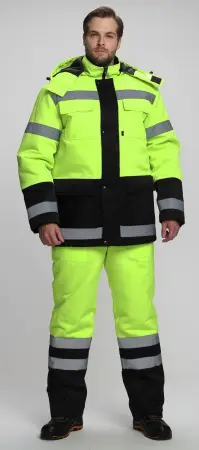 Костюм ДОРОЖНИК-УЛЬТРА зимний с ПК (лимонный/черный)