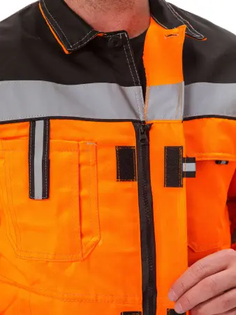 Костюм ПРОТЕКТ-ЛЮКС сигнальный с ПК (оранжевый/черный)