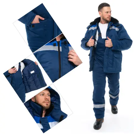 Костюм СТАНДАРТ ГРЕТА зимний с СОП с ПК (т.синий/васильковый)
