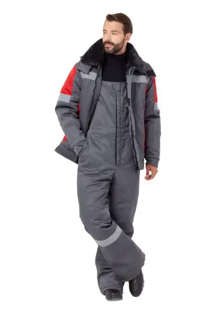 Костюм СТРАЙК зимний с ПК (серый/красный) Костюм СТРАЙК зимний с ПК (серый/красный)