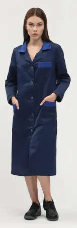 Халат ТЕХНОЛОГ женский (т.синий/васильковый)