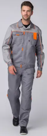 Костюм ДРАГА-1 с БР (серый/св.серый/оранжевый)