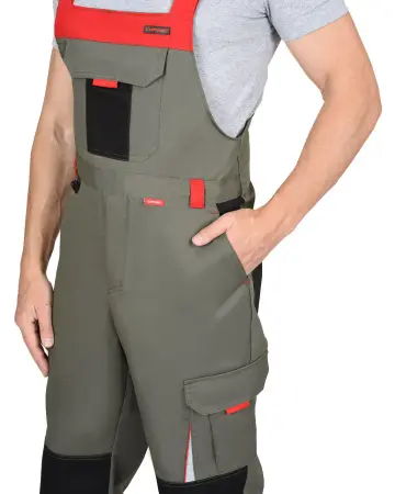 Полукомбинезон СИРИУС-СТАН (оливковый/черный/красный)