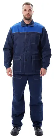 Костюм ДАМАСК с БР (т.синий/васильковый)