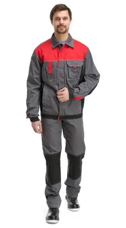 Костюм RONTA KS212 с ПК (т.серый/красный/черный)