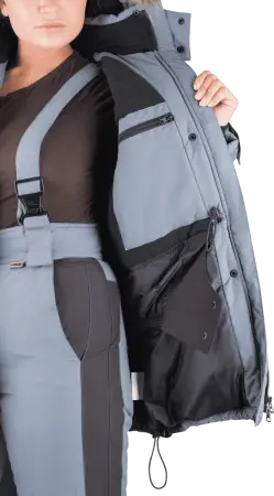 Брюки ХАЙ-ТЕК женские зимние (серый/черный)