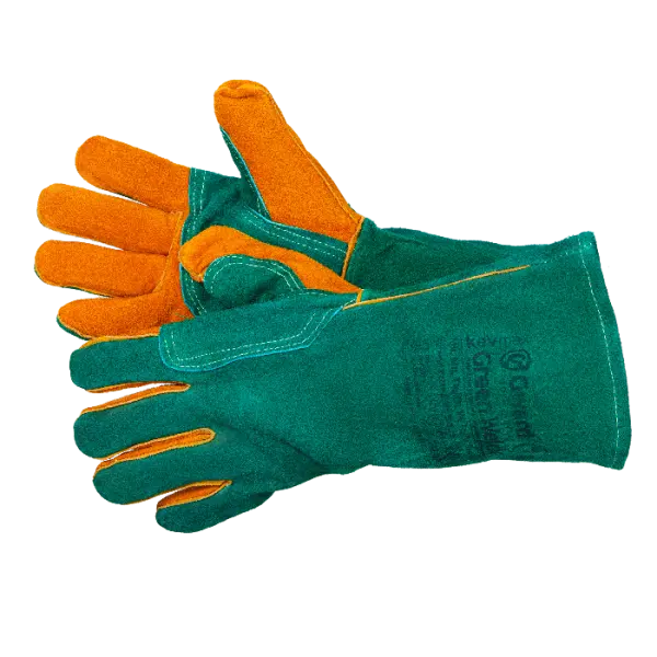 Краги ARGON WELDER из спилка с усилением (зеленый)