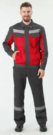 Костюм ВИРАЖ-1 IMP с БР (т.серый/красный)