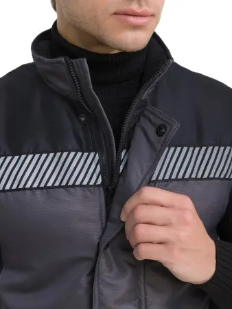 Жилет RONTA JT3085 зимний (т.серый/черный)