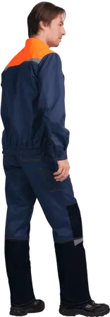 Костюм КМ-10 ЛЮКС с ПК (т.синий/оранжевый)