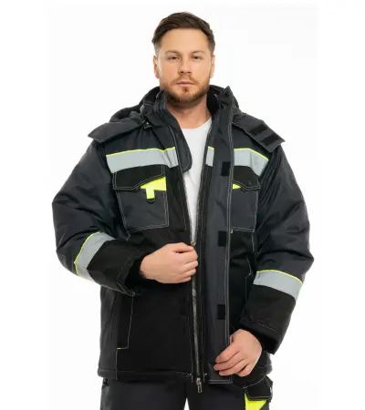 Костюм ОРЕГОН-МЕМБРАНА зимний с БР (т. серый/черный/лимонный)