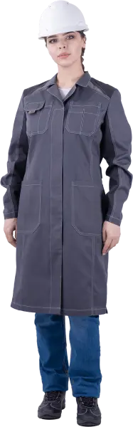 Халат ТУРБО SAFETY женский (серый/т.серый) Халат ТУРБО SAFETY женский (серый/т.серый)