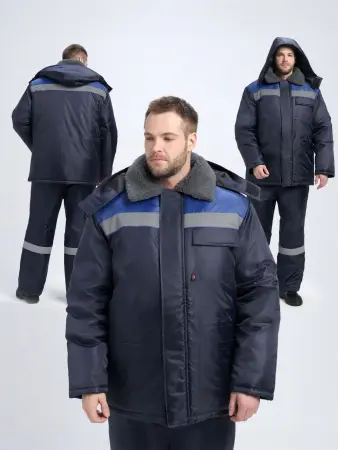 Куртка БРИГАДА NEW Оксфорд зимняя (т.синий/васильковый)