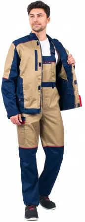 Костюм Сервис NEW, п/к, бежевый/т.синий