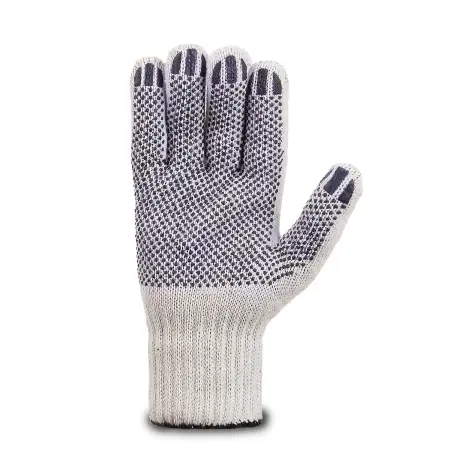 Перчатки ЛЮКС рабочие трикотажные с ПВХ 6-нитей 7.5 класс (белый)