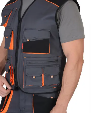 Жилет СИРИУС-МАНХЕТТЕН (т.серый/оранжевый/черный)
