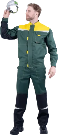Костюм КМ-10 ЛЮКС с ПК (зеленый/желтый)