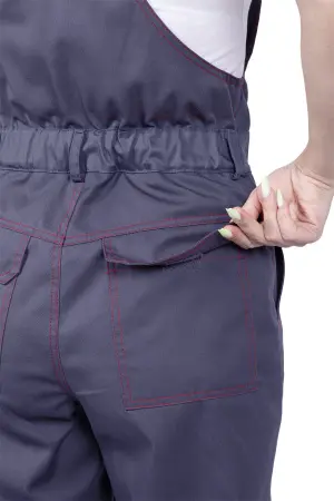 Полукомбинезон ХАЙ-ТЕК SAFETY женский (серый/красный)