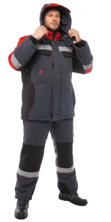 Костюм ФОРМУЛА зимний с СОП (т.серый/красный)