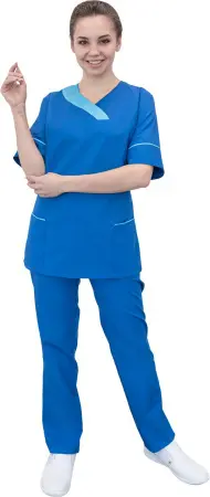 Костюм ШАРМ женский с БР (васильковый) женские медицинские