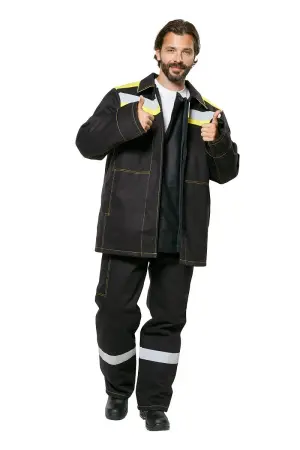 Костюм сварщика ФАЙМЕР 2 зимний с БР (черный/желтый)