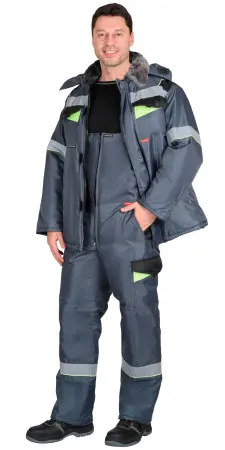 Костюм ХОВАРД зимний с ПК (серый/черный/лимонный)