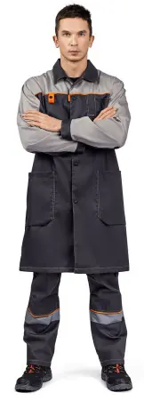 Халат ДОН (т.серый/св.серый/оранжевый)