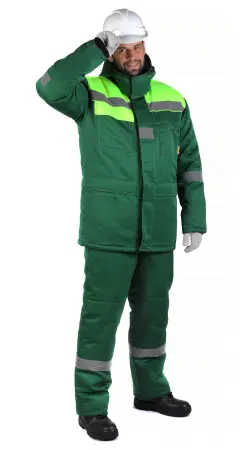 Костюм RONTA KS241 зимний с ПК (т.зеленый/лайм)
