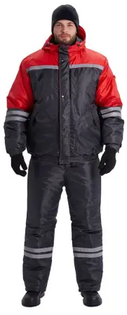 Костюм СТИМ зимний с ПК (т.серый/красный) Костюм СТИМ зимний с ПК (т.серый/красный)