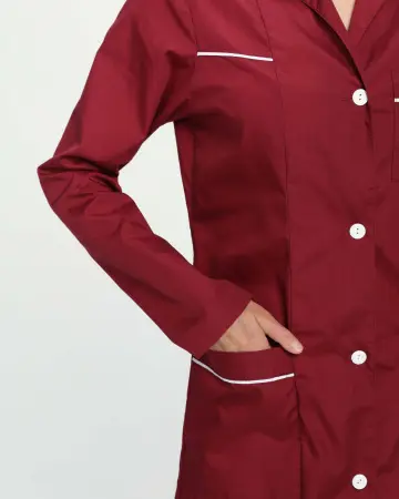 Халат ДИАНА женский (бордовый/белый)