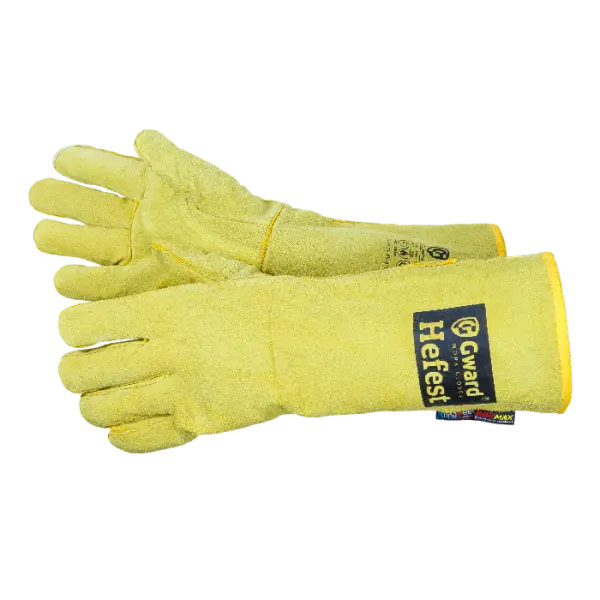 Краги HEFEST из спилка усиленные (желтый)