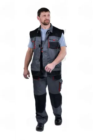 Куртка ХАМЕРТОН (серый/черный/красный)