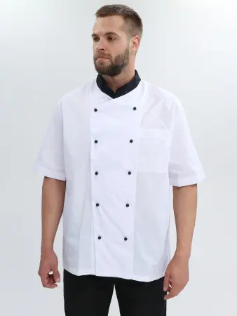 Костюм повара ШОКОЛАД с коротким рукавом (черный/белый)