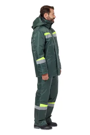 Костюм КОМФОРТ зимний с ПК (т.зеленый/неоновый)