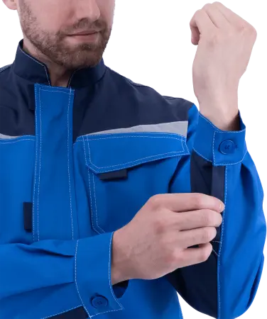 Костюм КМ-10 ЛЮКС летний с ПК (василек/т.синий)