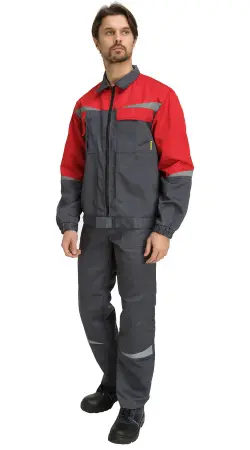 Костюм RONTA KS591 с ПК (т.серый/красный)