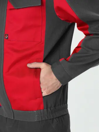 Костюм ВИРАЖ-1 IMP с БР (т.серый/красный)