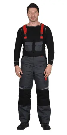 Костюм СИРИУС-ФАВОРИТ-МЕГА зимний с ПК (серый/черный/красный)