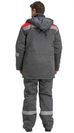 Костюм RONTA KS242 зимний с ПК (т.серый/красный)