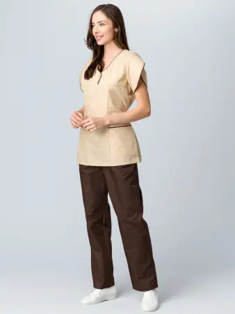 Костюм МОККО женский с БР (коричневый/бежевый) женские медицинские