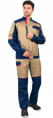 Костюм Сервис NEW, п/к, бежевый/т.синий