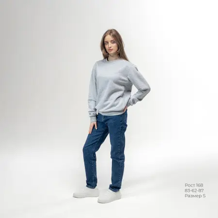 Толстовка REDFORT 355 петля-диагональ (серый меланж)