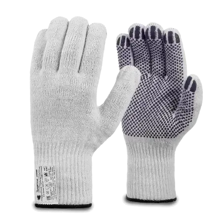 Перчатки ЛЮКС рабочие трикотажные с ПВХ 5-нитей (белый)