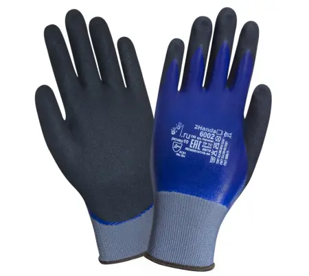 Перчатки 2HANDS FLEXDDRYNITRILE 6002 нитриловые с двойным покрытием