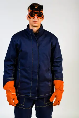 Костюм сварщика ВОЛАТ с БР утепленный 1 класс (синий)