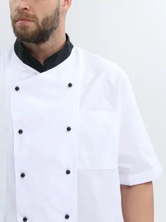 Костюм повара ШОКОЛАД с коротким рукавом (черный/белый)